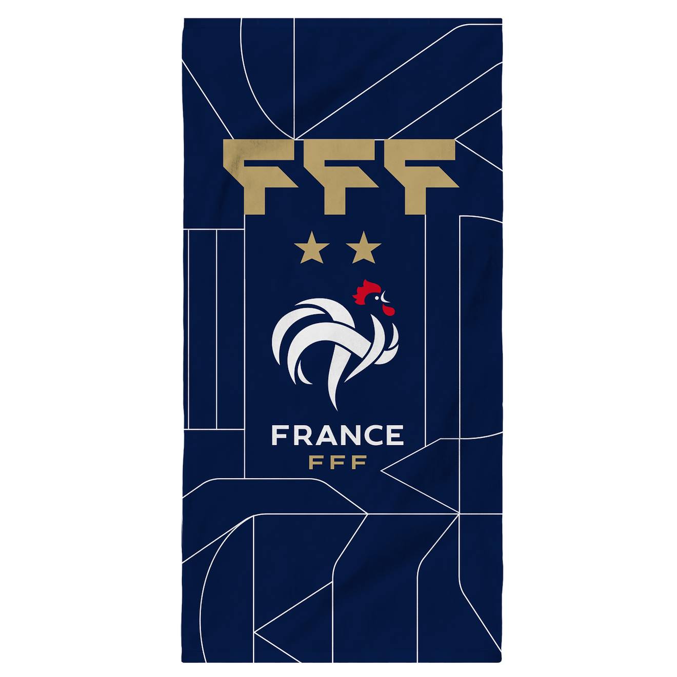 Drap de bain imprimé 100% coton, fff construction bleu marine