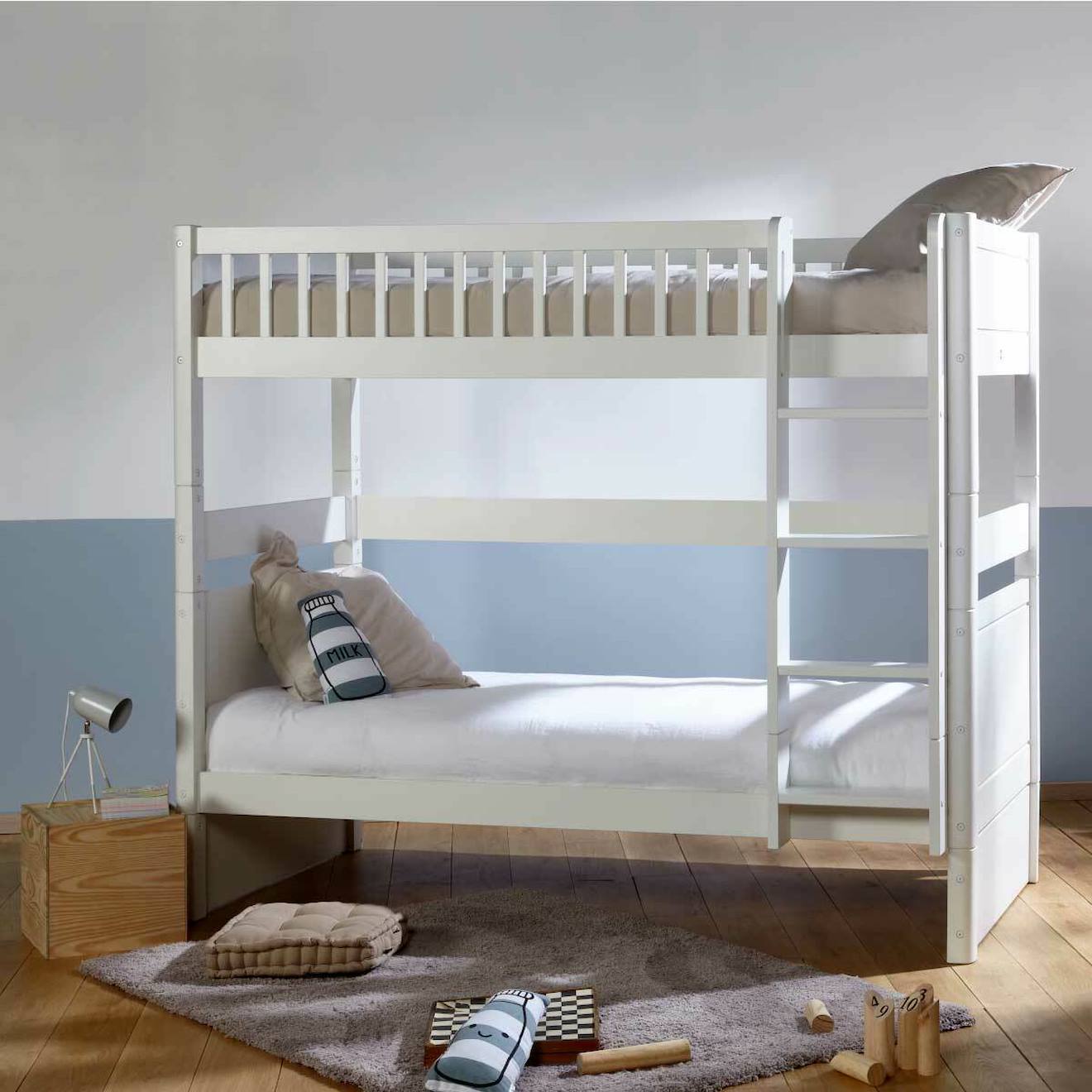 Lit Superposé Modulable Bois Massif Victoria Blanc