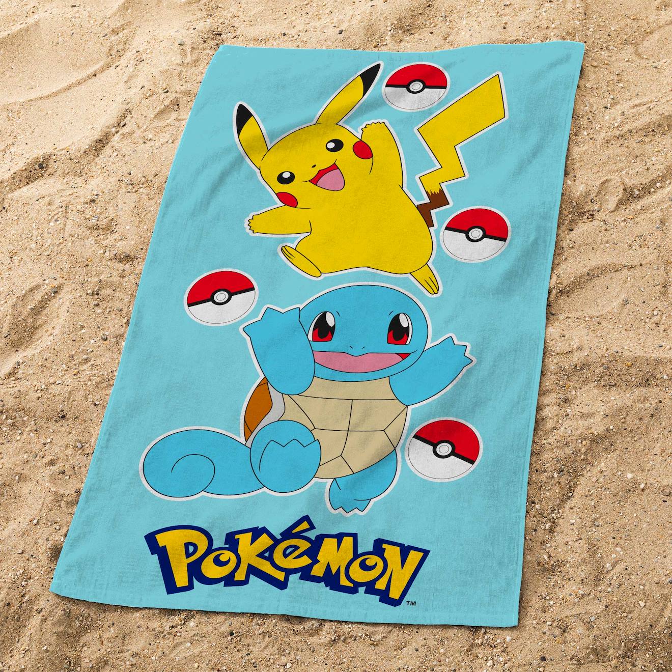 Serviette de bain / plage personnalisable, avec coton recyclé rayé bleu