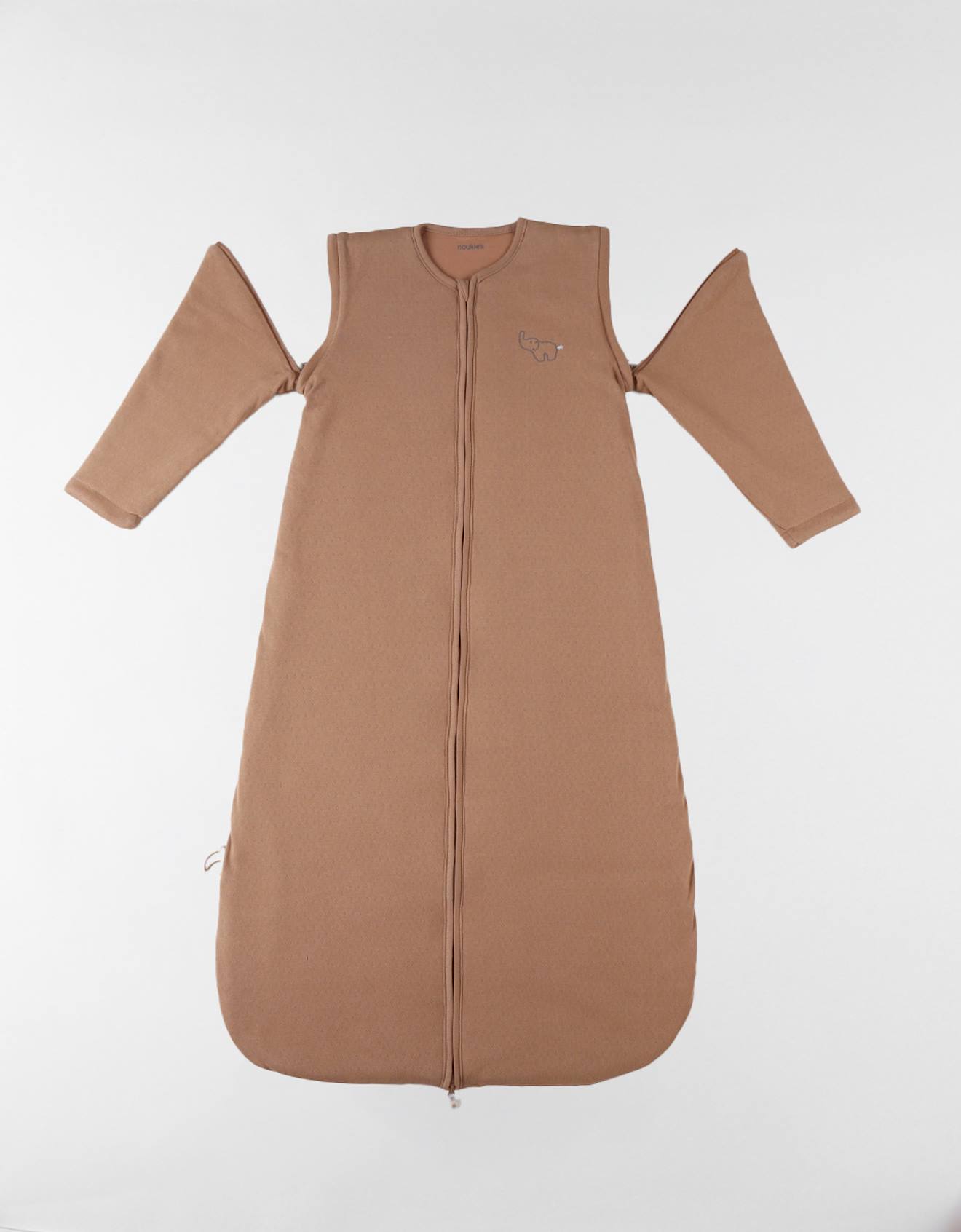 Gigoteuse Manches Amovibles Jersey Pointelle Marron
