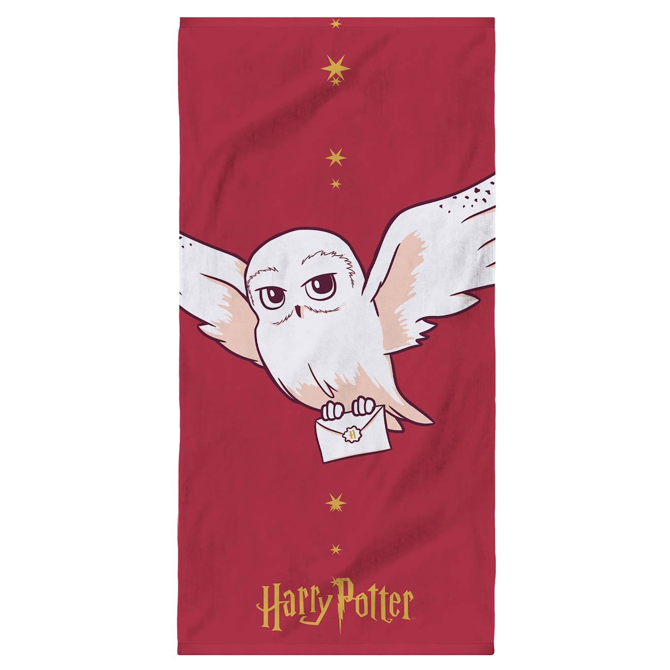 Serviette de bain et de plage imprimée 100% coton, harry potter starry sky bordeaux