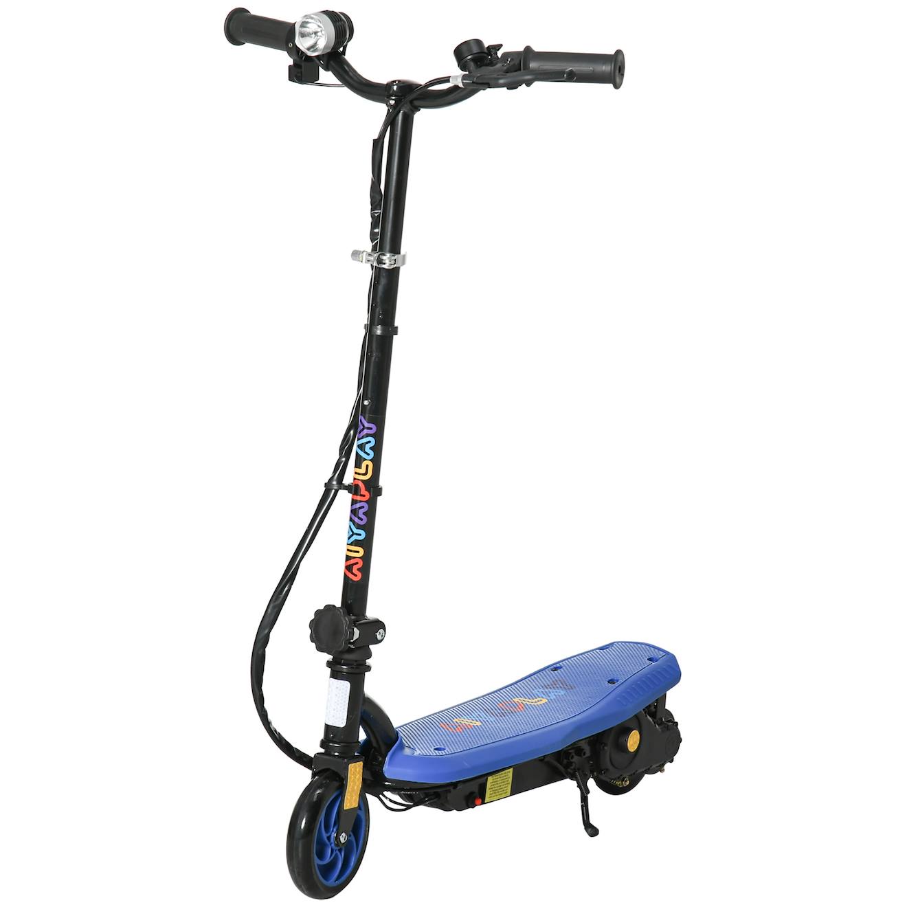 Trottinette Électrique Pliable Enfant 120w 12 Km/h Max. Hauteur Guidon Réglable Bleu