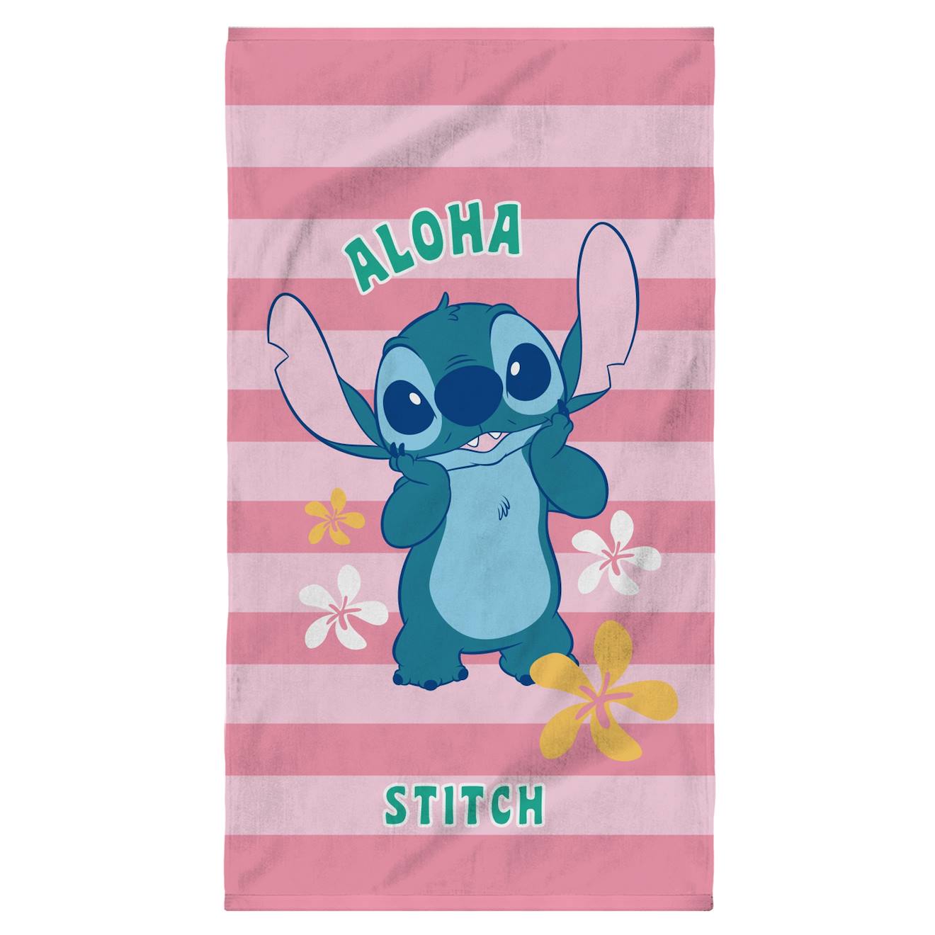 Serviette De Bain Et De Plage Imprimée 100% Coton, Disney Home Stitch Ohana Rose