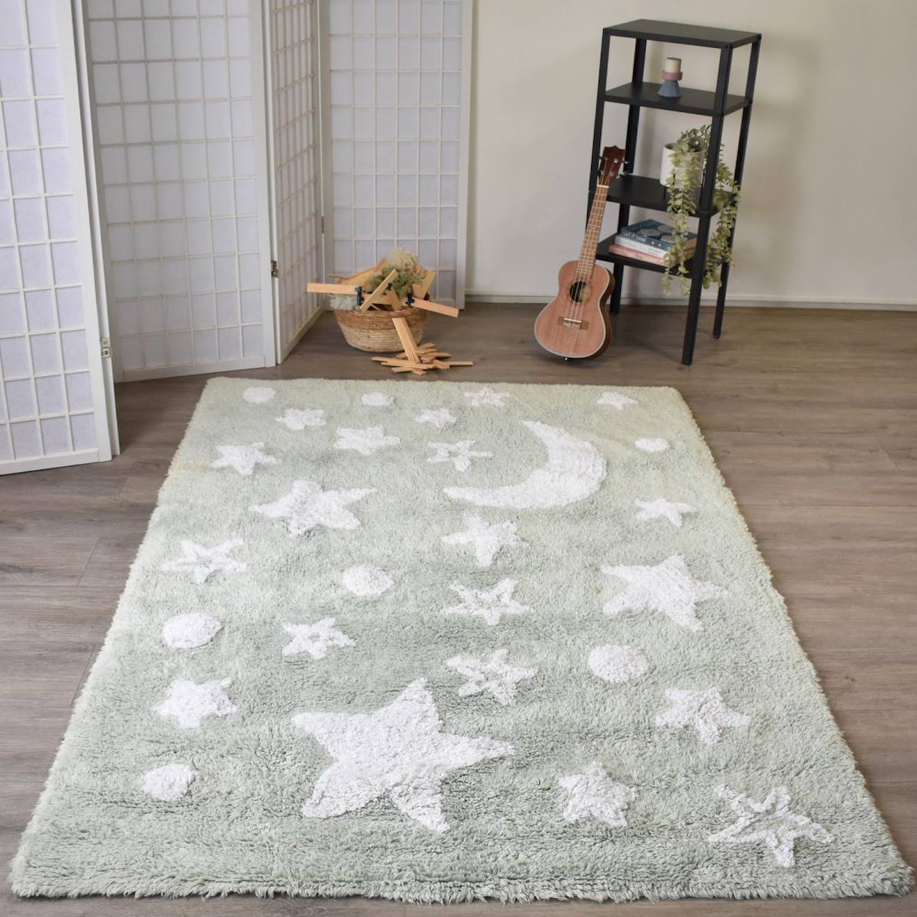 Tapis Enfant En Coton Bio Night Vert