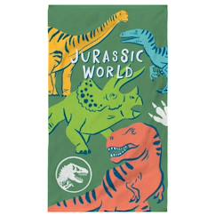 -Serviette de bain et de plage imprimée 100% coton, jurassic world quatro kaki