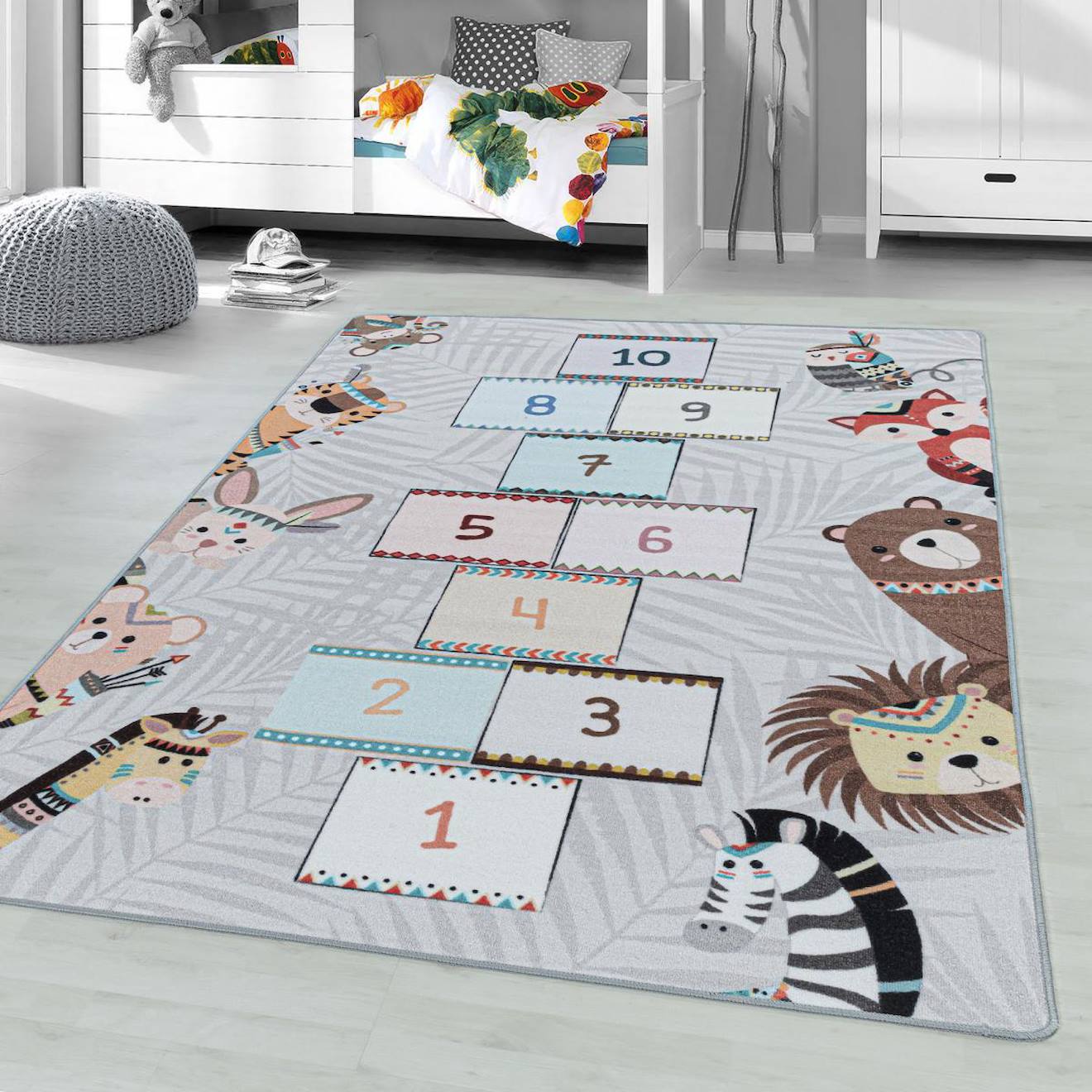 Tapis Enfant Marelle - Husplay Gris