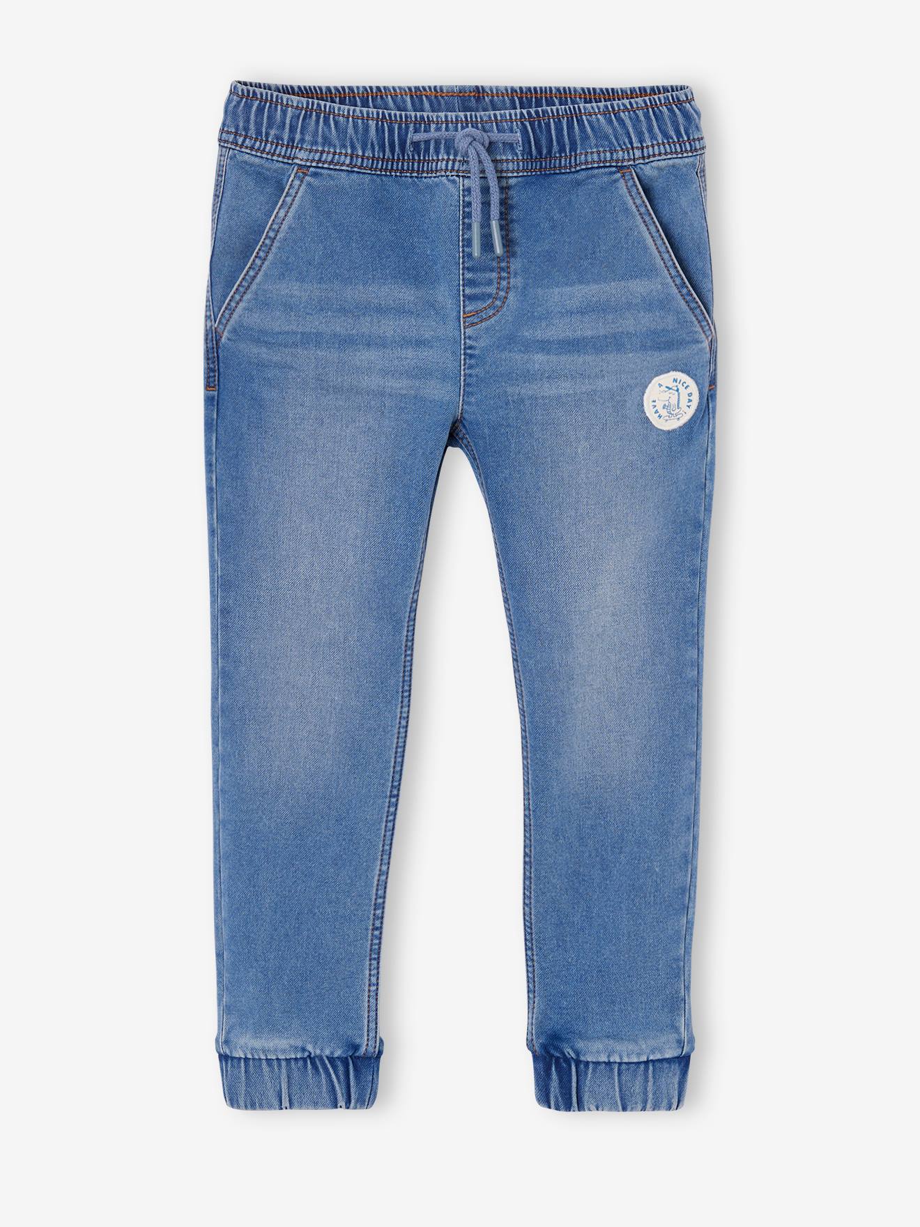 Pantalon jogger en molleton effet denim facile à enfiler garçon double stone