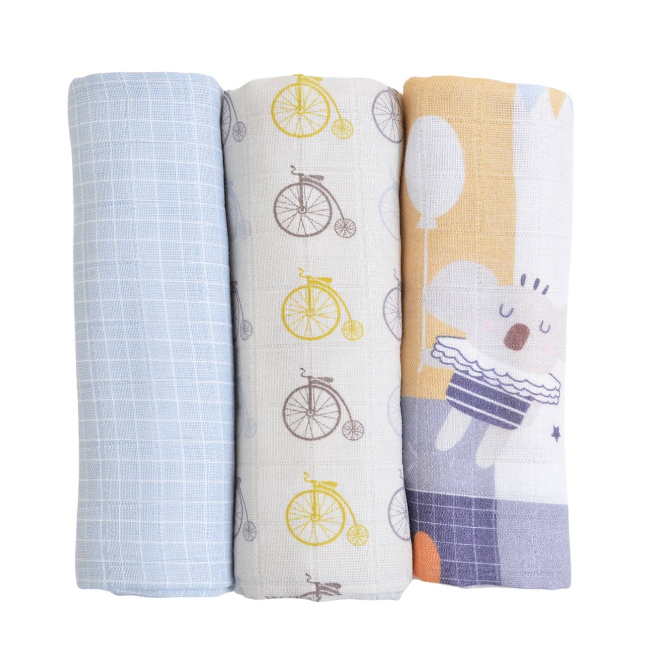 Lot De 3 Langes Gaze De Coton Bio Lucien