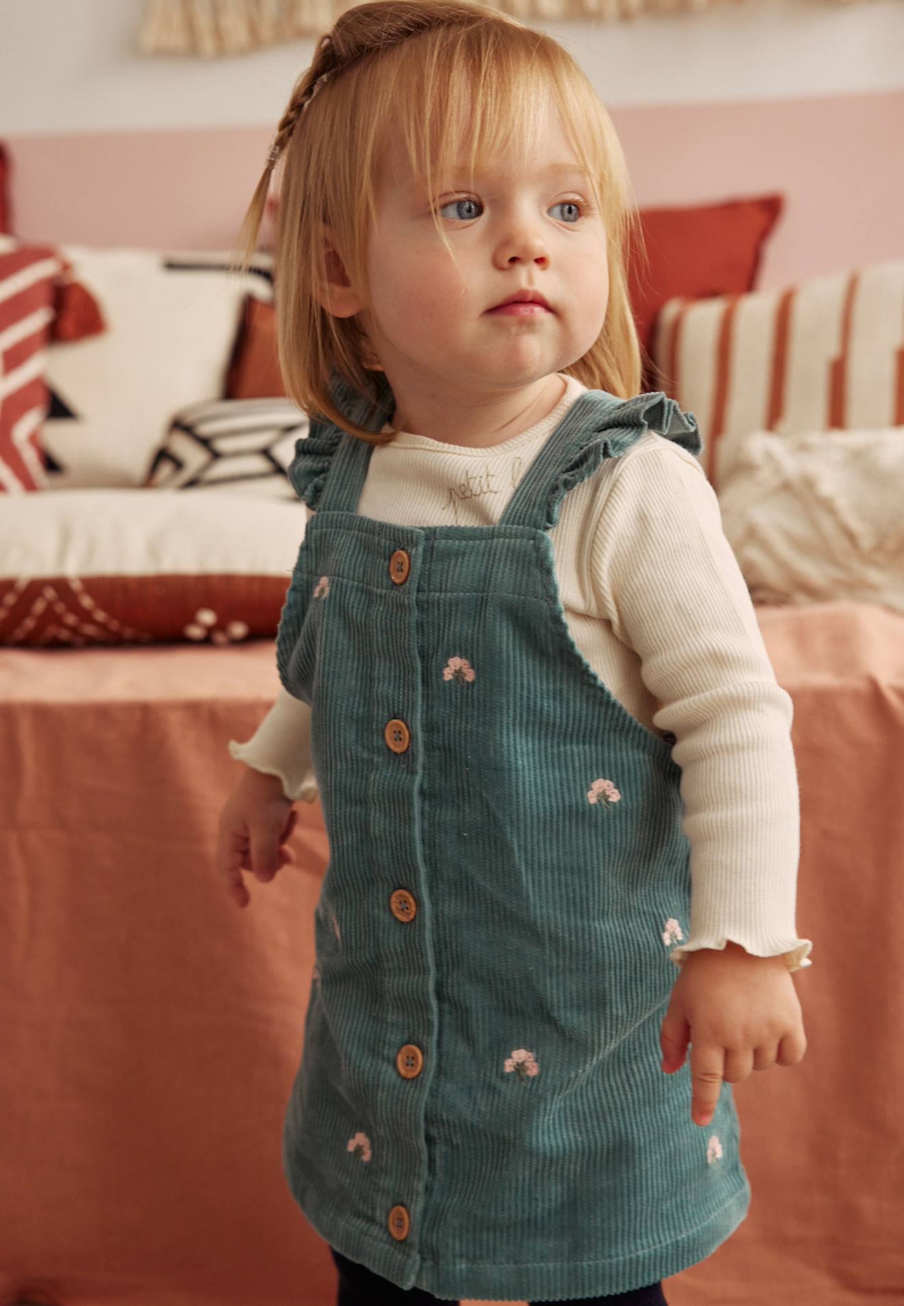 Robe Bébé Fille Carter's Velours Côtelé à Pois - Taille 9 Mois - Multicouleur - Occasion Très Bon état