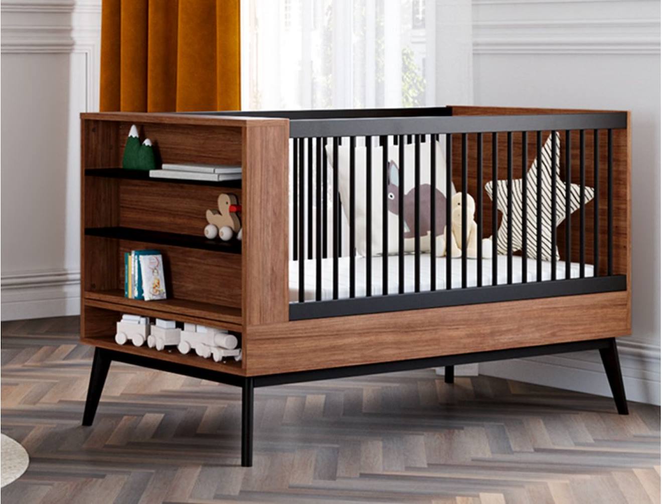 Lit Bébé Évolutif Vintage Octave Noyer