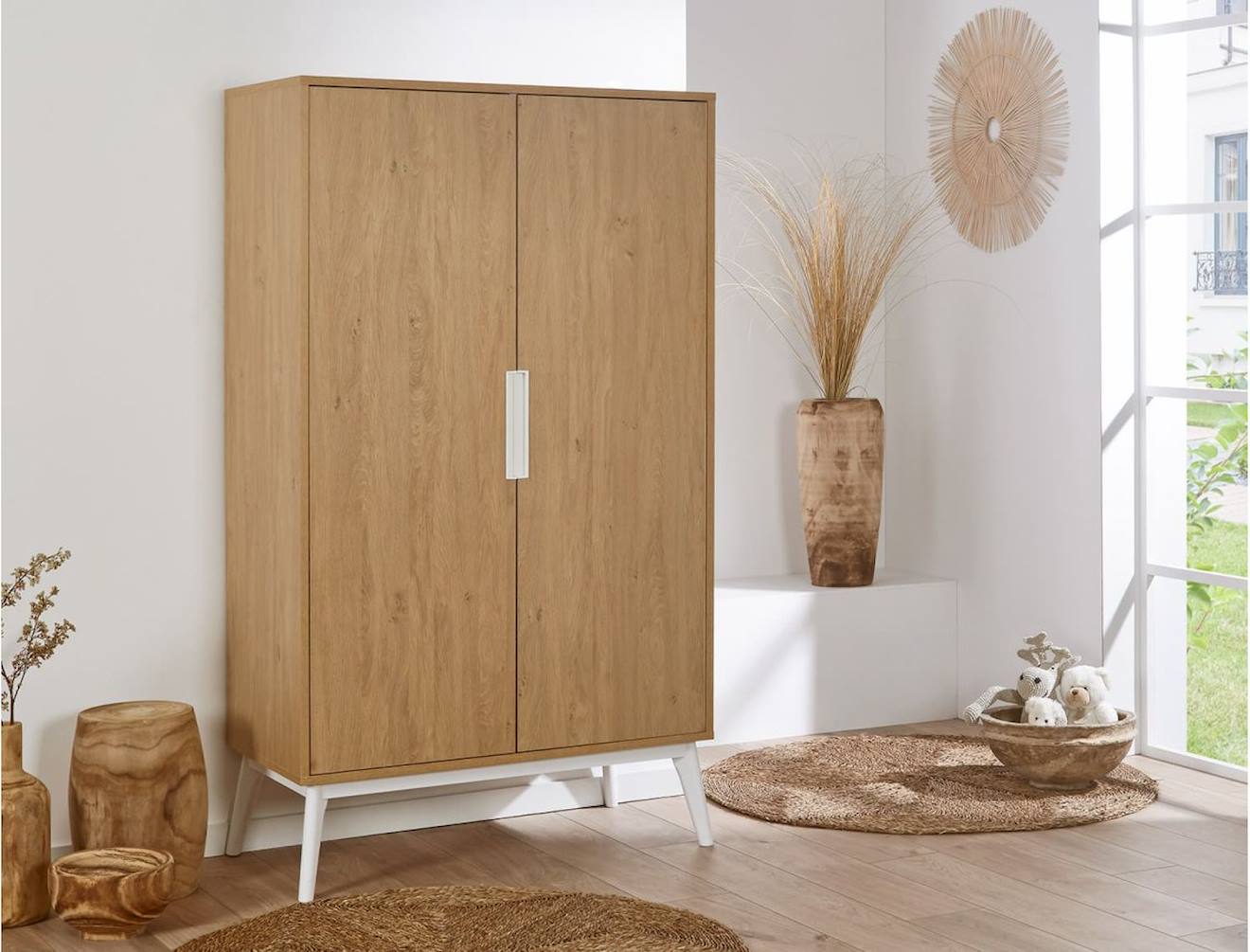 Armoire 2 Portes Vintage Octave Chêne