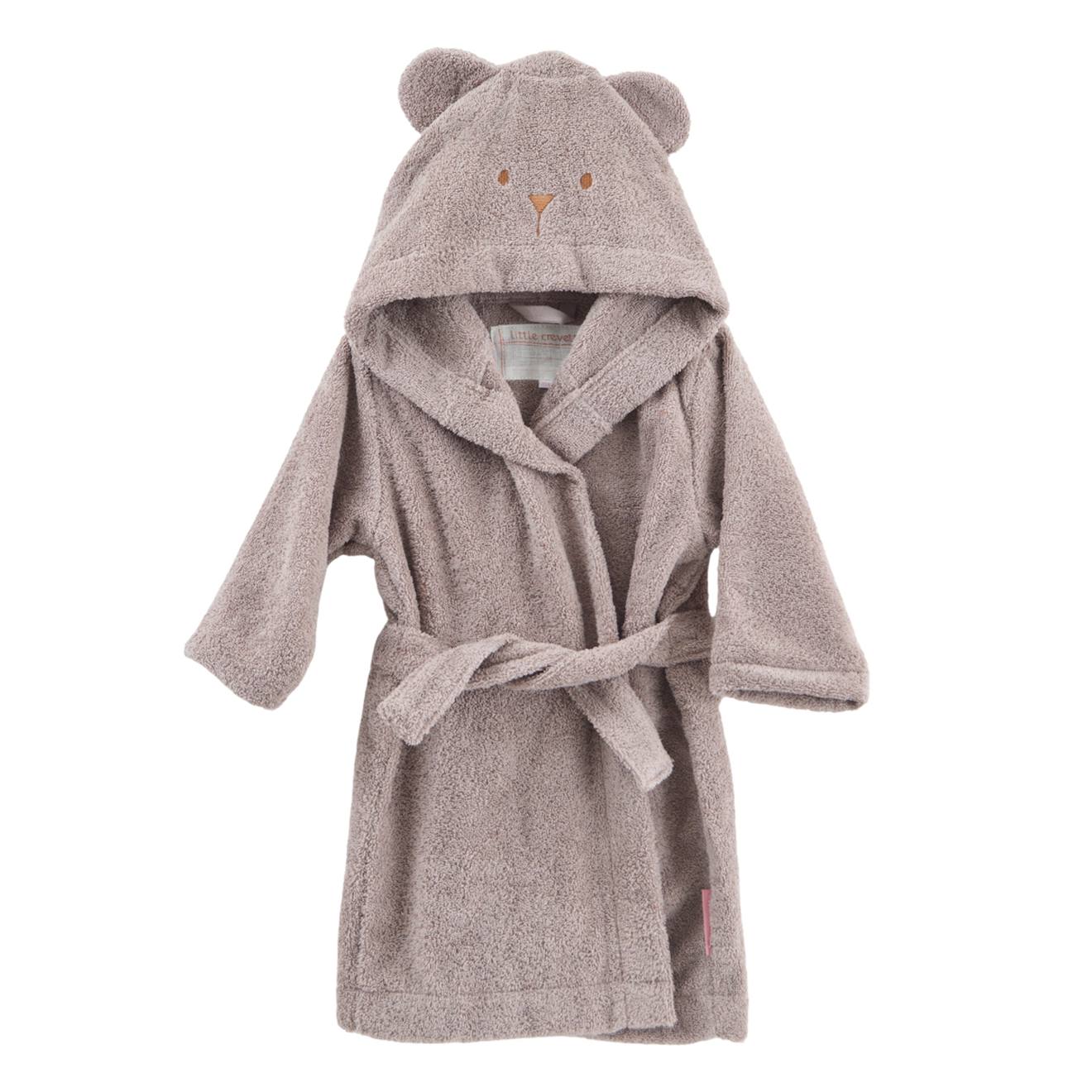 Peignoir Enfant Coton Bio Ourson Lilas