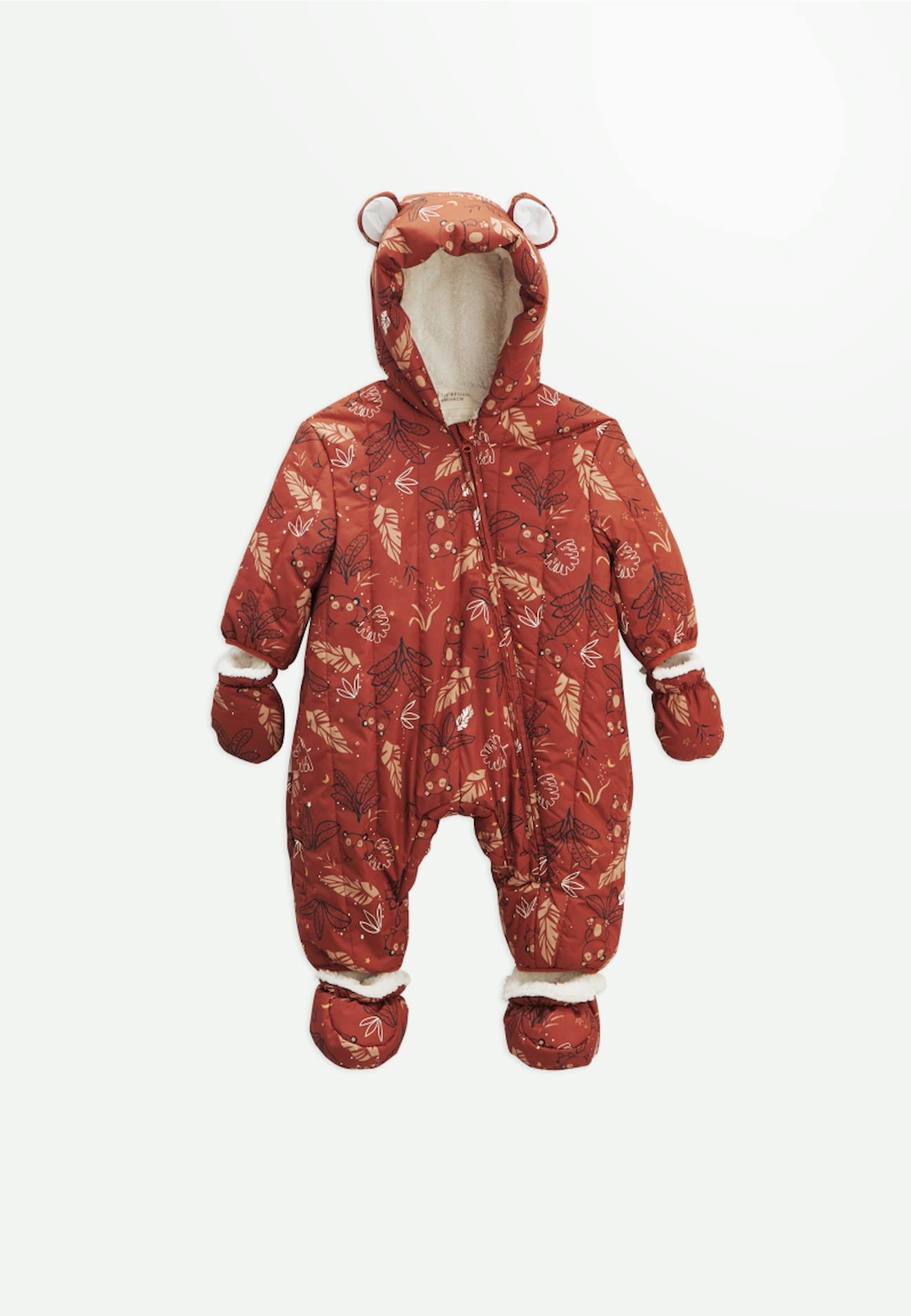 Combi Pilote Avec Moufles Et Pieds Amovibles Maloueg Orange