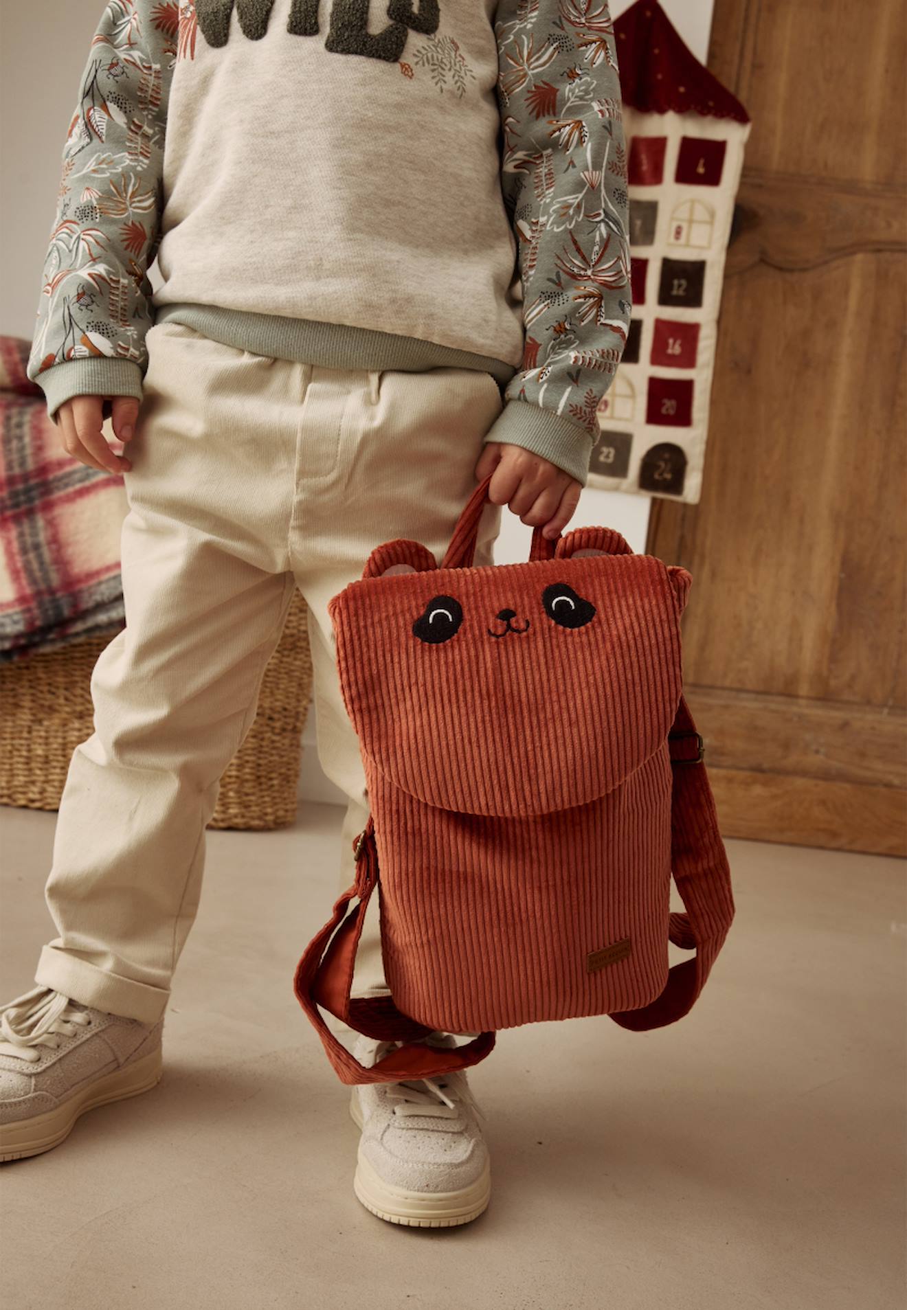 Sac À Dos Enfant En Velours Côtelé Maloueg Marron