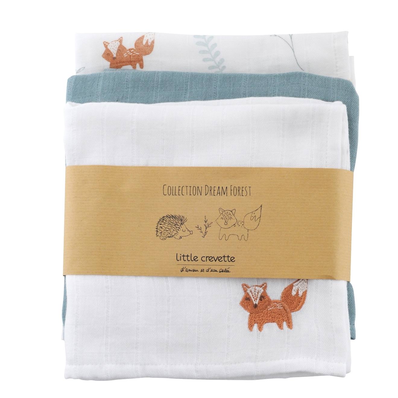 Lot De 3 Langes Gaze De Coton Bio Forêt (Little Crevette) - Image 1