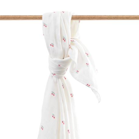 Maxi lange gaze de coton bio Ananas+Baleine+Cerises+Citrons+Colibri+Fleurs beiges+Sable+Vichy vert 11 - vertbaudet enfant 