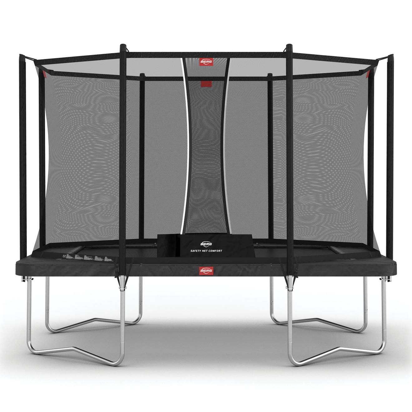 Trampoline Rectangulaire Sur Pied Favorit Ultim 330 Cm + Filet De Sécurité Gris