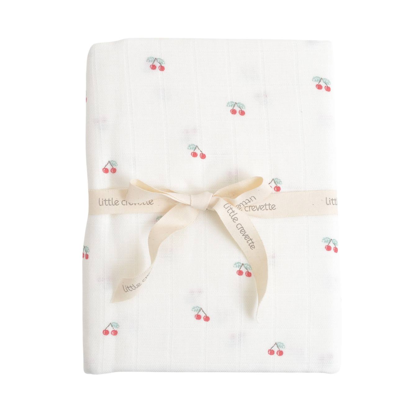 Little Crevette - Maxi Lange Gaze De Coton Bio Cerises