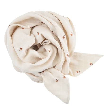 Maxi lange gaze de coton bio Ananas+Baleine+Cerises+Citrons+Colibri+Fleurs beiges+Sable+Vichy vert 25 - vertbaudet enfant 