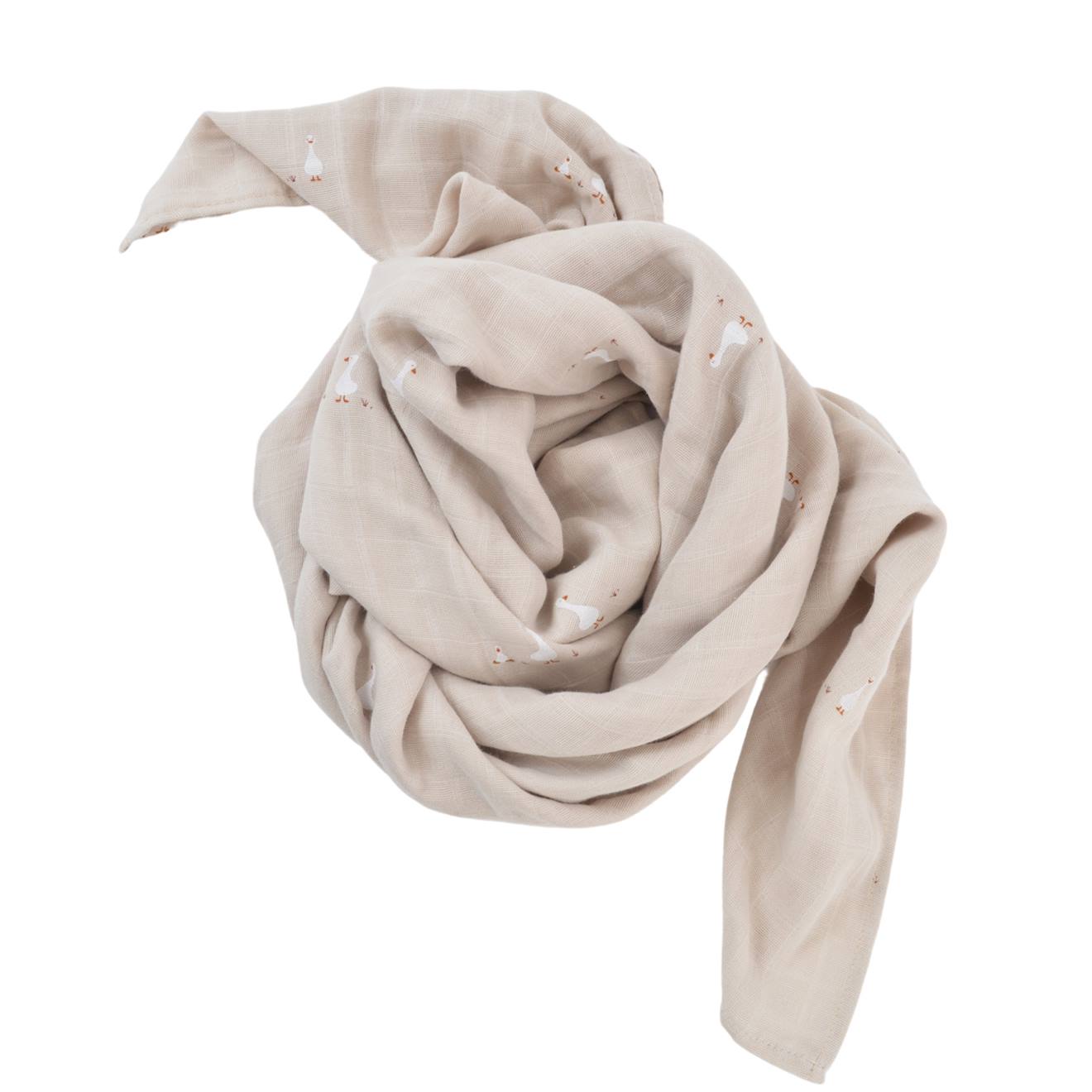 Maxi Lange Gaze De Coton Bio Oies (Little Crevette) - Image 1