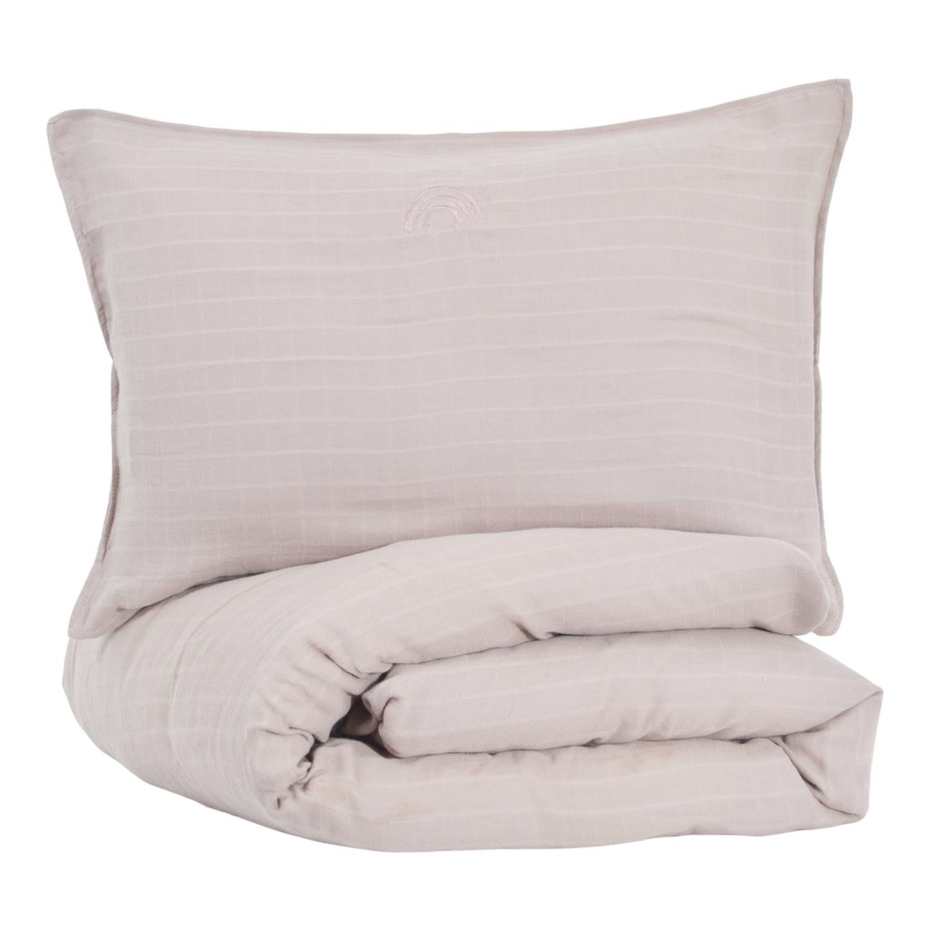 Parure De Lit Gaze De Coton Bio Arc-en-ciel Lilas