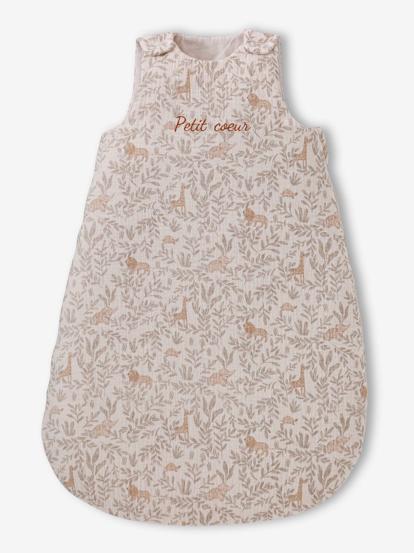 Gigoteuse en gaze de coton personnalisable BABYLON beige imprimé (Vertbaudet) - Image 3