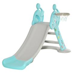 Jouet-Jeux de plein air-Aires de jeux-Toboggan enfant avec panier de basket-ball usage intérieur et extérieur dim. 140 x 87 x 75 cm