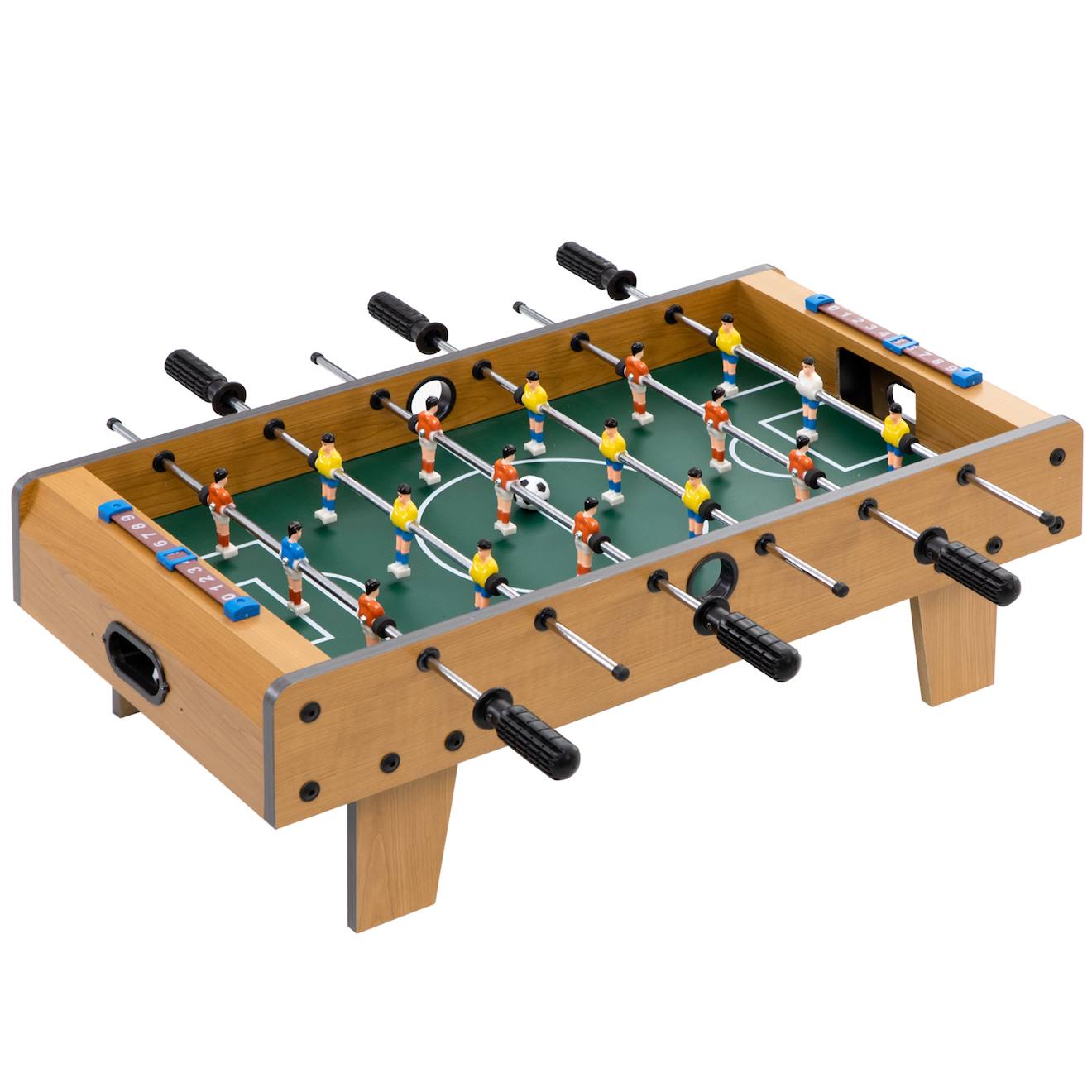 Table Baby-foot Enfant 2 Ballons 18 Joueurs Marron