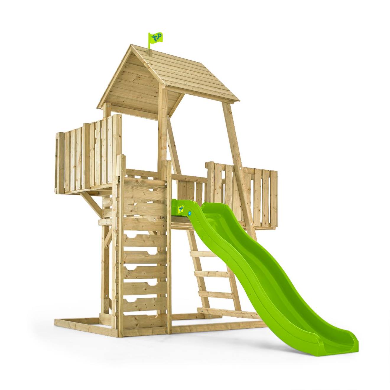 Aire De Jeux Tour Et Toboggan Kingswood Bois Fsc® Marron - Vert