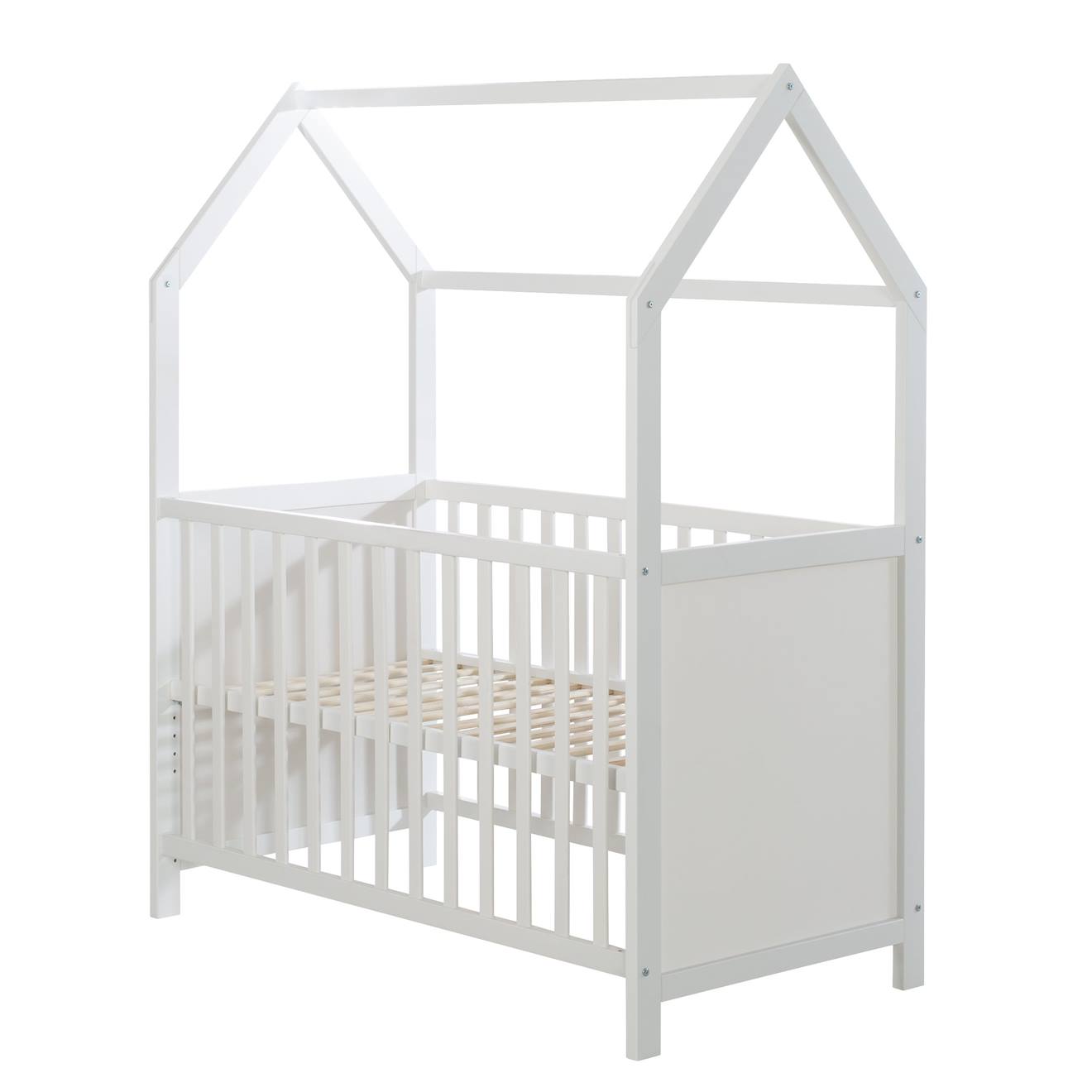 Lit Bébé Cabane En Bois Fsc® - Lit Cododo Convertible En Canapé Blanc