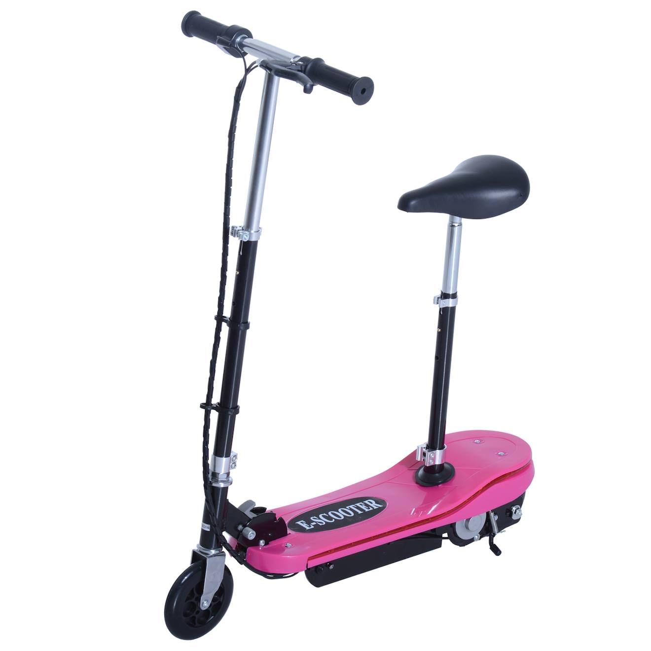 Trottinette Électrique Pliable Enfant 120w 10km/h Max. Lumière Led Hauteur Guidon Et Selle Réglable Rose