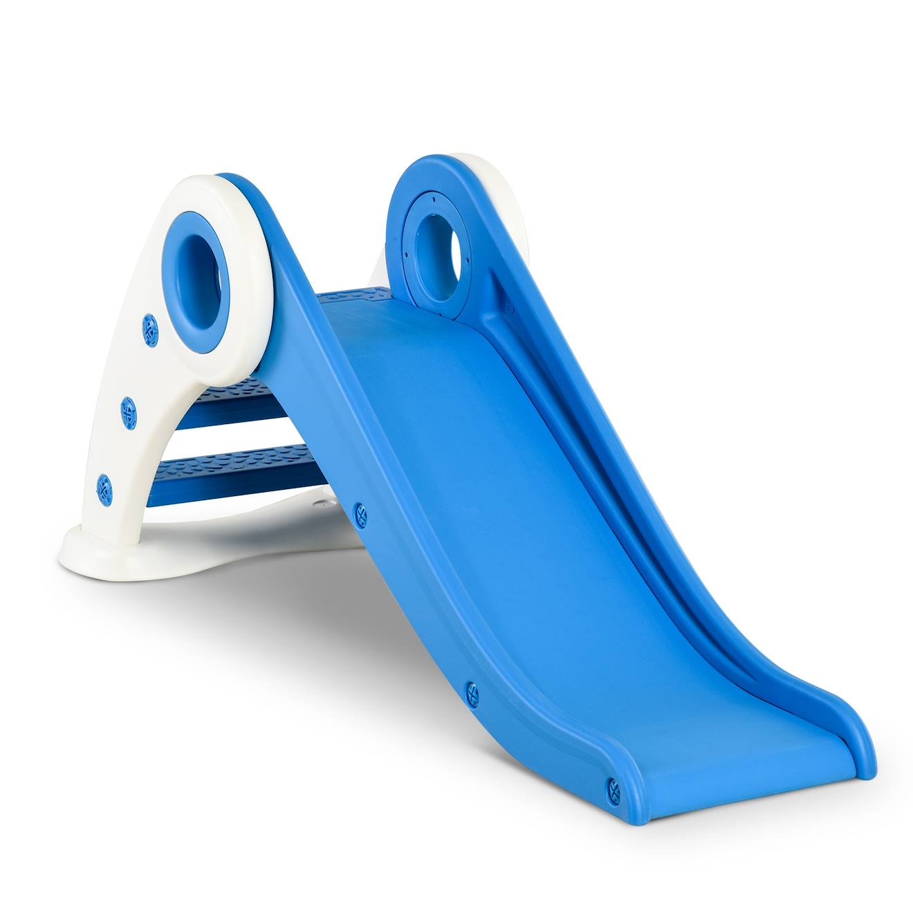 Toboggan Enfant Pliable Usage Intérieur Extérieur Dim. 120l X 50l X 56h Cm Hdpe Bleu