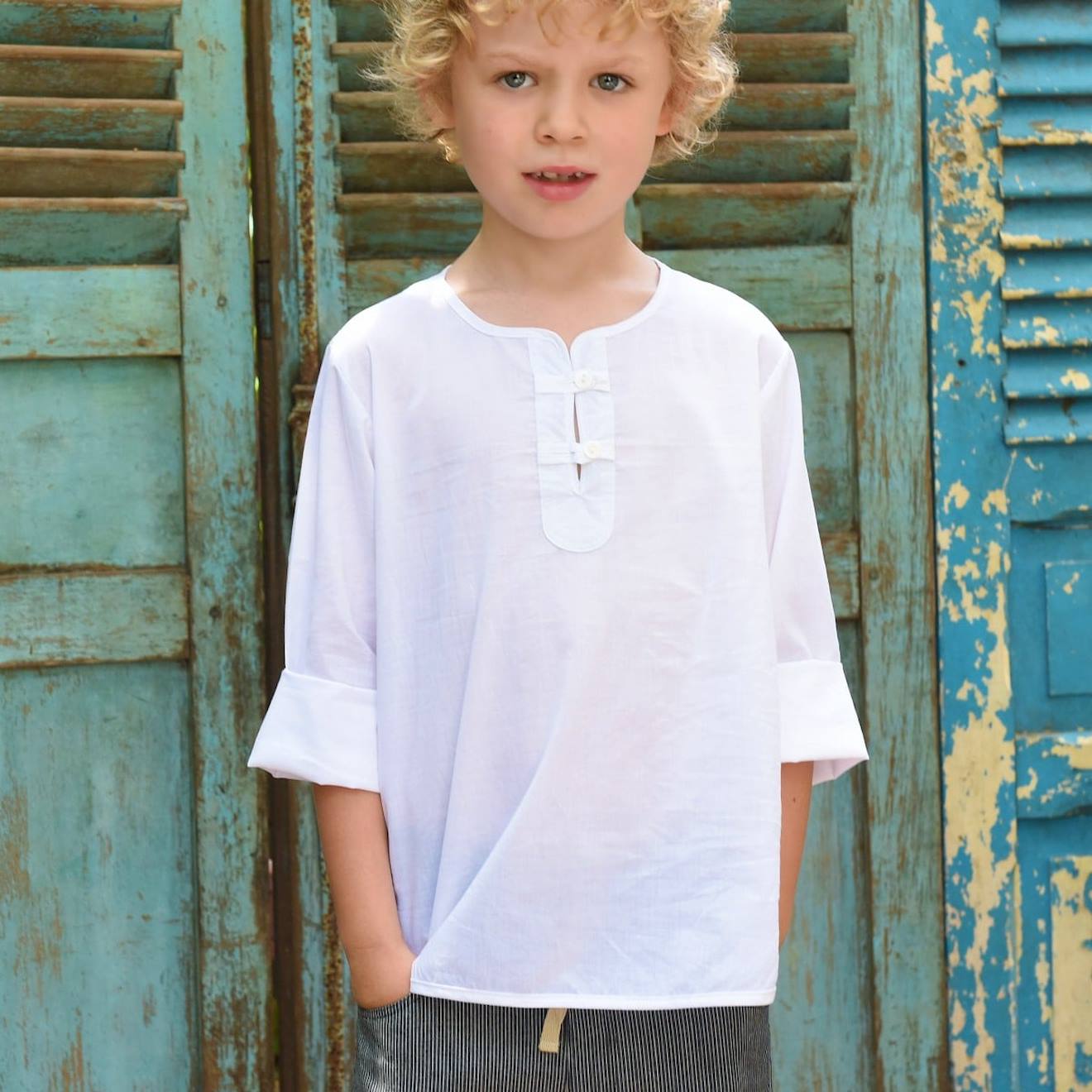 Chemise Été Cérémonie Bohème Robinson Blanc