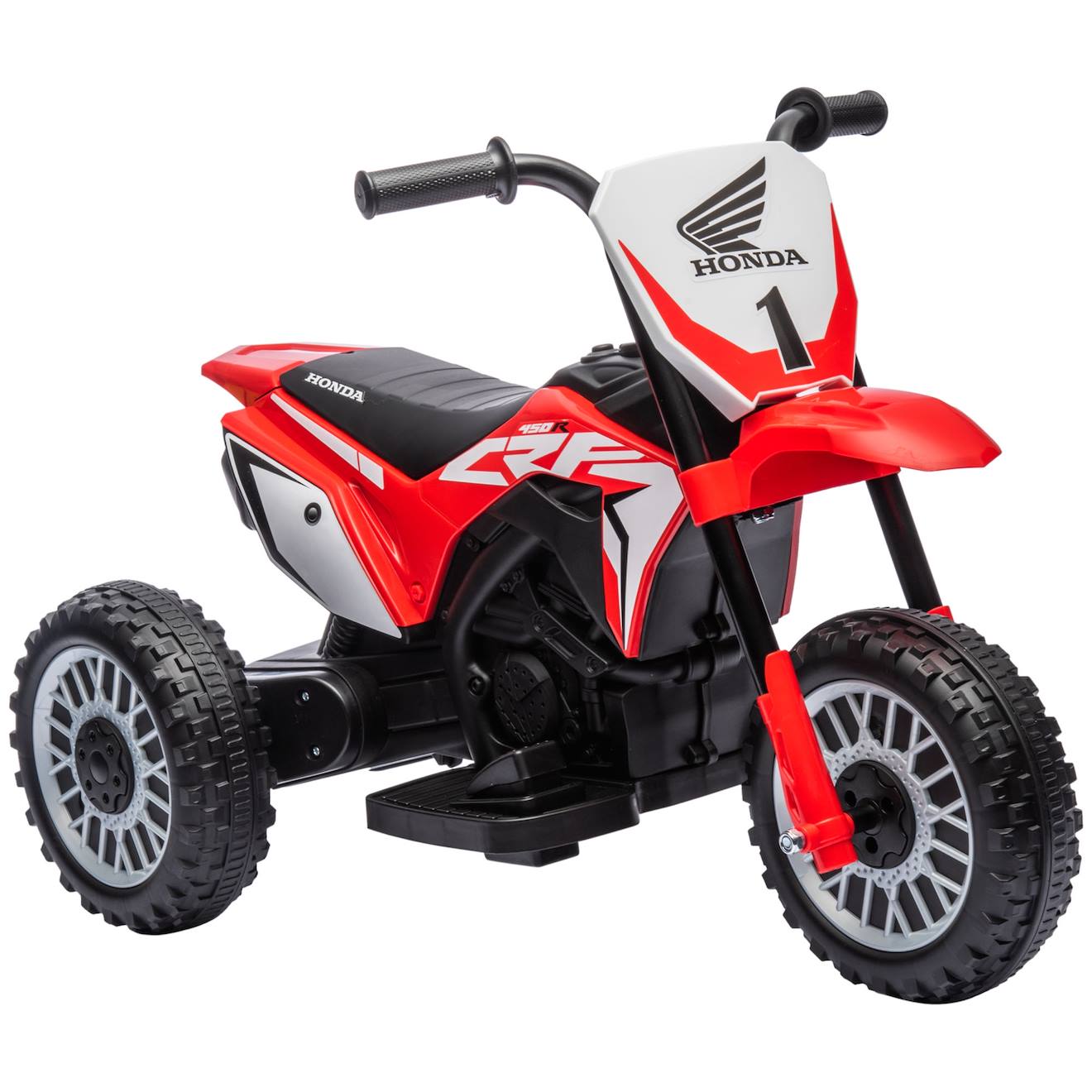Moto Cross Électrique Enfant 3 Roues Licence Officielle Honda Crf 450 R 3 Km/h Max. Fonctions Sonores Rouge