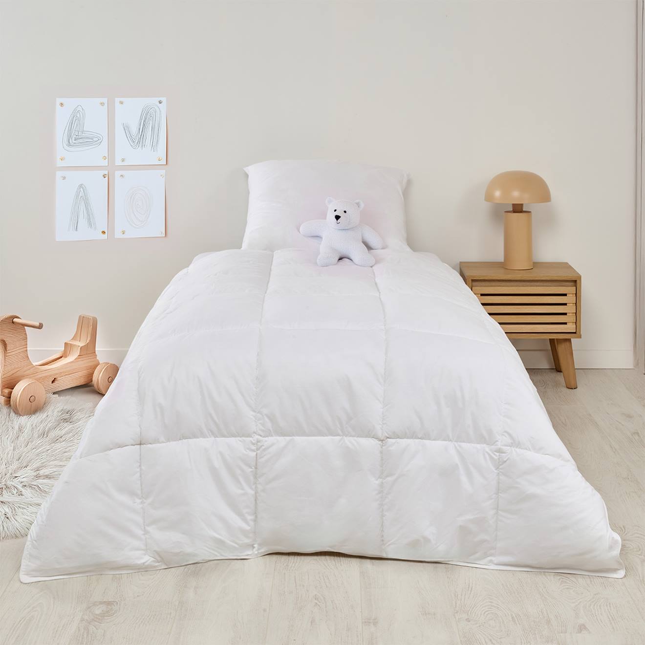 Bleu Calin - Couette Hiver Très Chaude Sensation Duvet Blanc