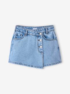 Jupe short en jean asymétrique fille  - vertbaudet enfant