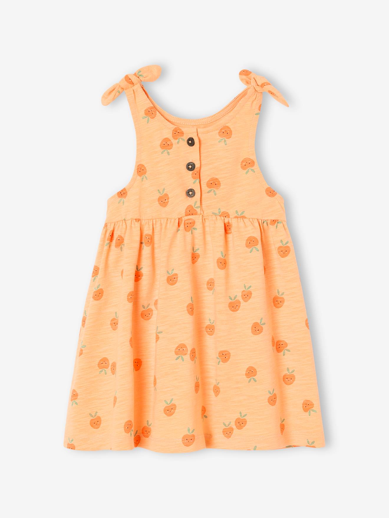 Robe à bretelles imprimée bébé abricot