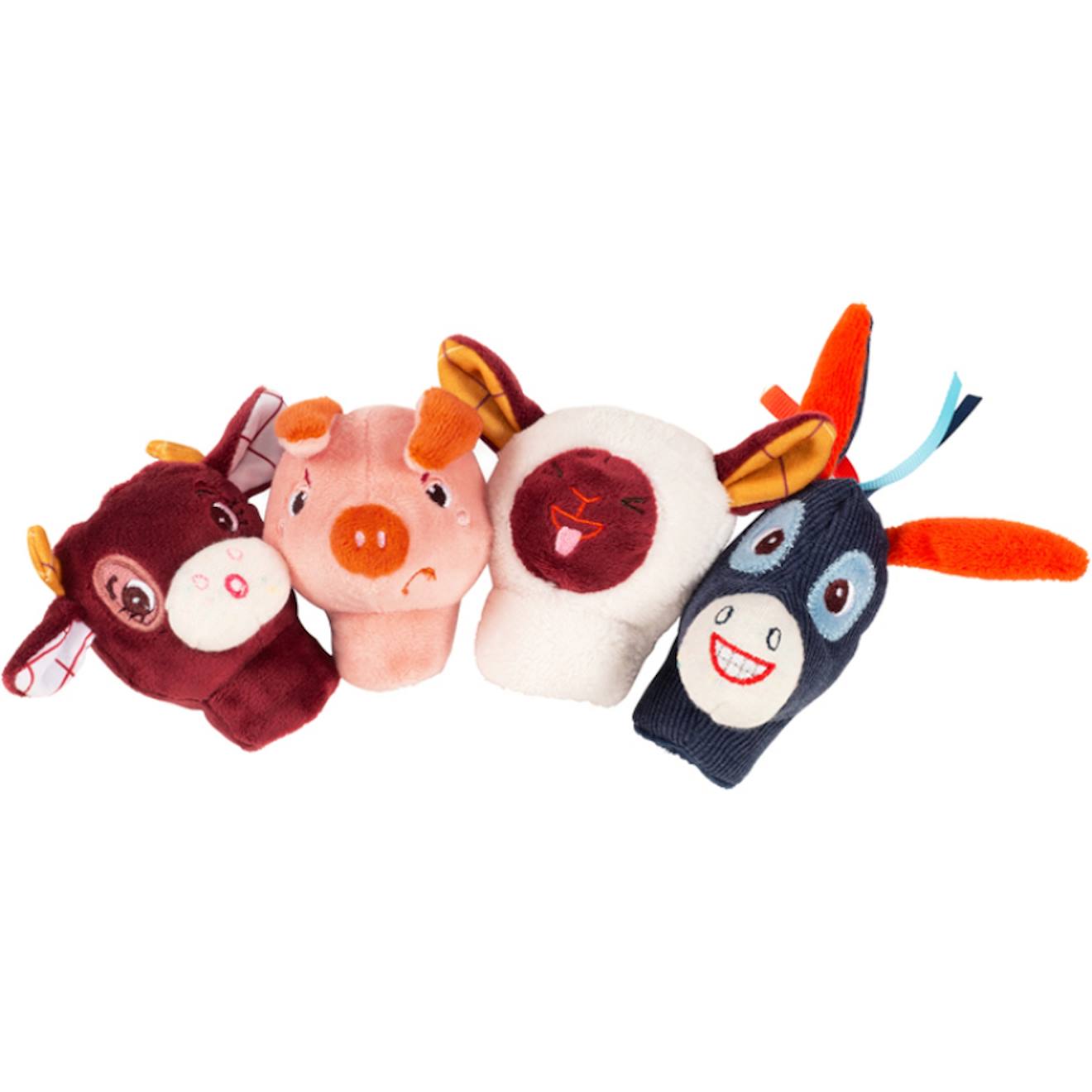 Marionnettes à Doigts 10 Pièces Animaux En Tissu Velours Doux, 6 Cm De Haut