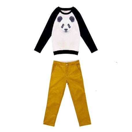 Garçon-Ensemble cadeau pour   sweat panda + pantalon velours