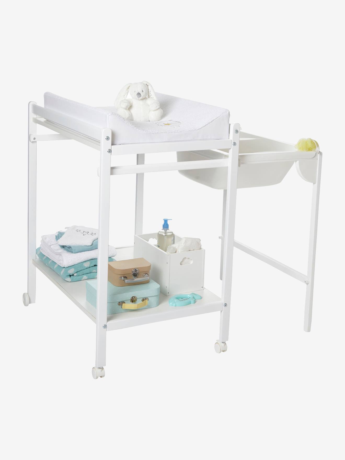 Table à langer avec baignoire intégrée MagicTub blanc (Vertbaudet) - Couverture