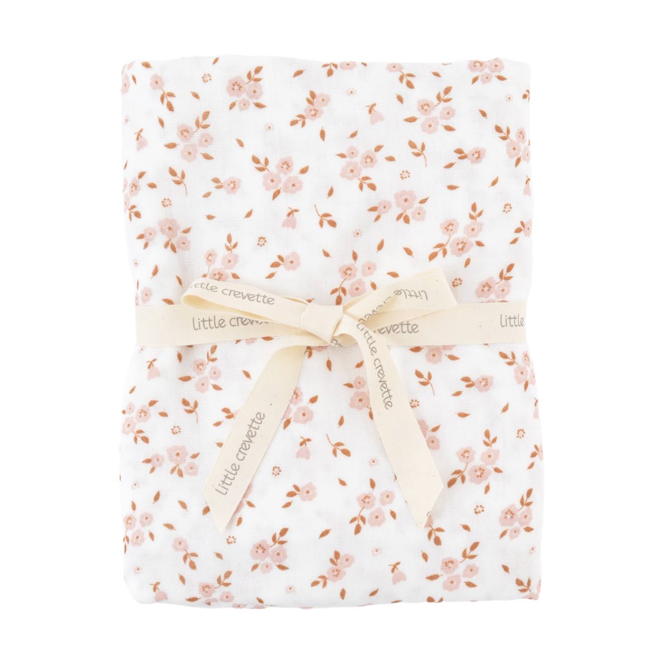 Maxi Lange Gaze De Coton Bio Fleurs Roses