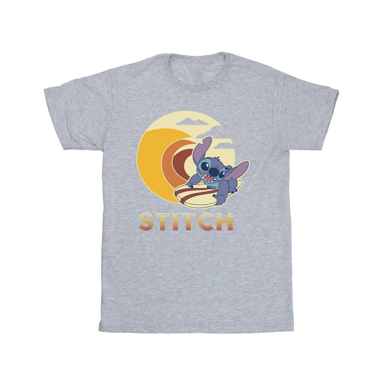 T-shirt Lilo & Stitch Coton Disney Gris Chiné
