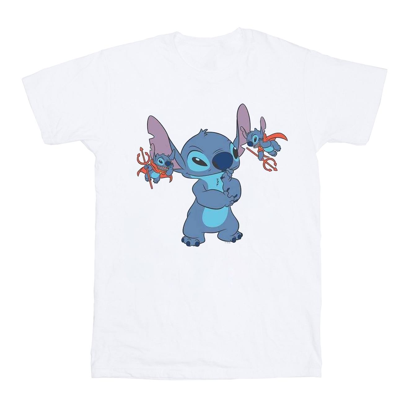T-shirt Lilo And Stitch Coton Disney Little Devils Blanc