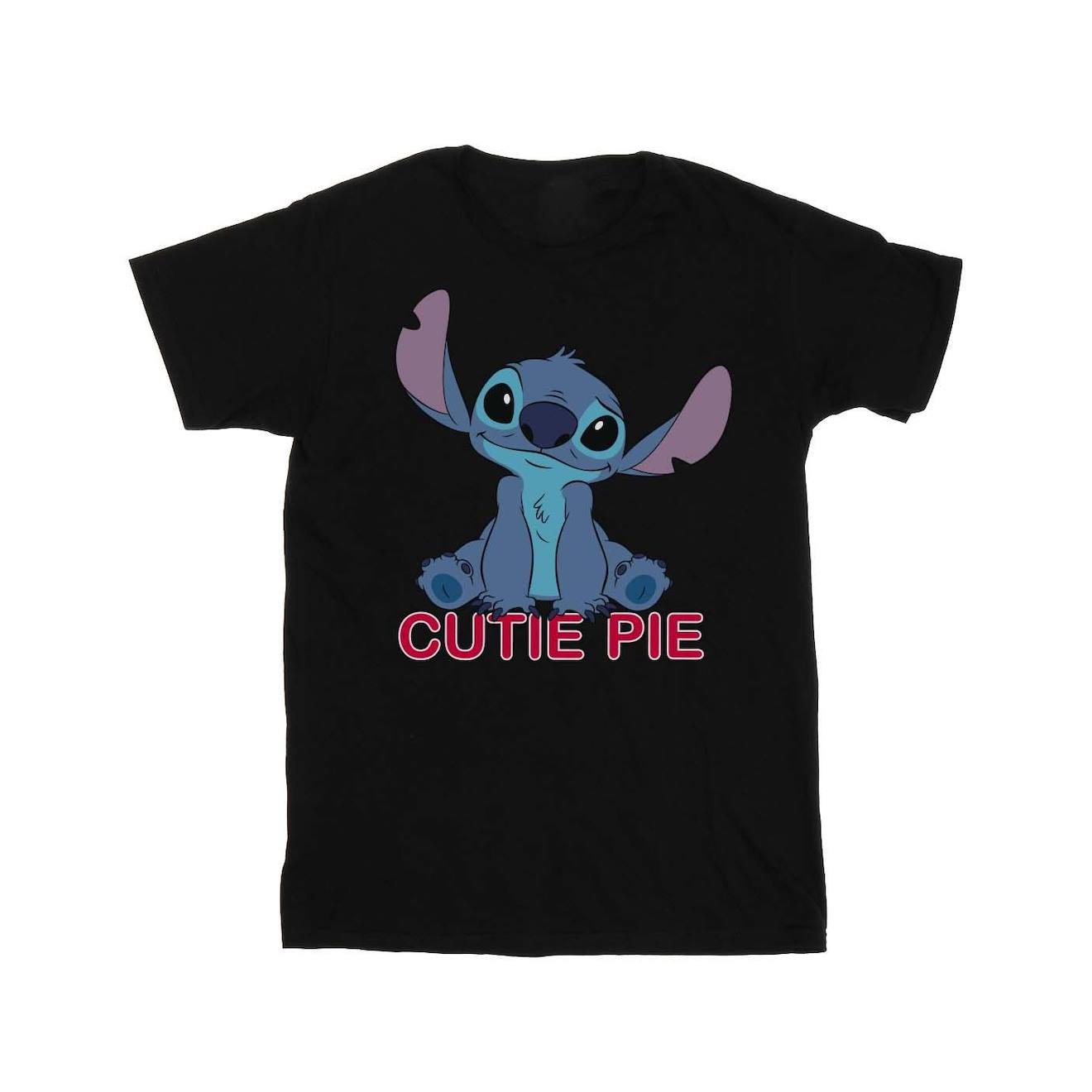 T-shirt Lilo And Stitch Coton Disney Cutie Pie Noir