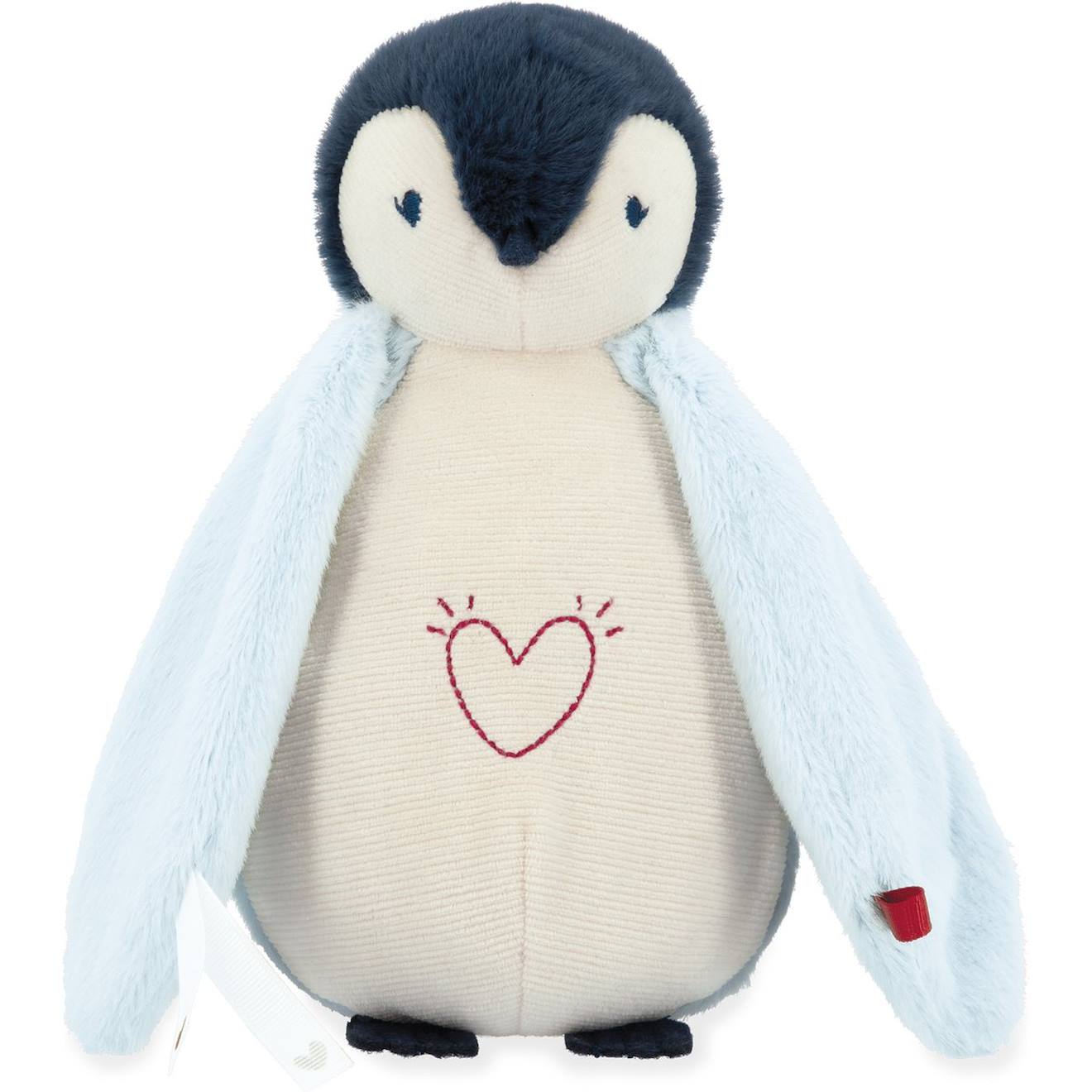 Veilleuse Peluche Manchot Bleu (20 Cm) Ecru, Bleu, Rouge