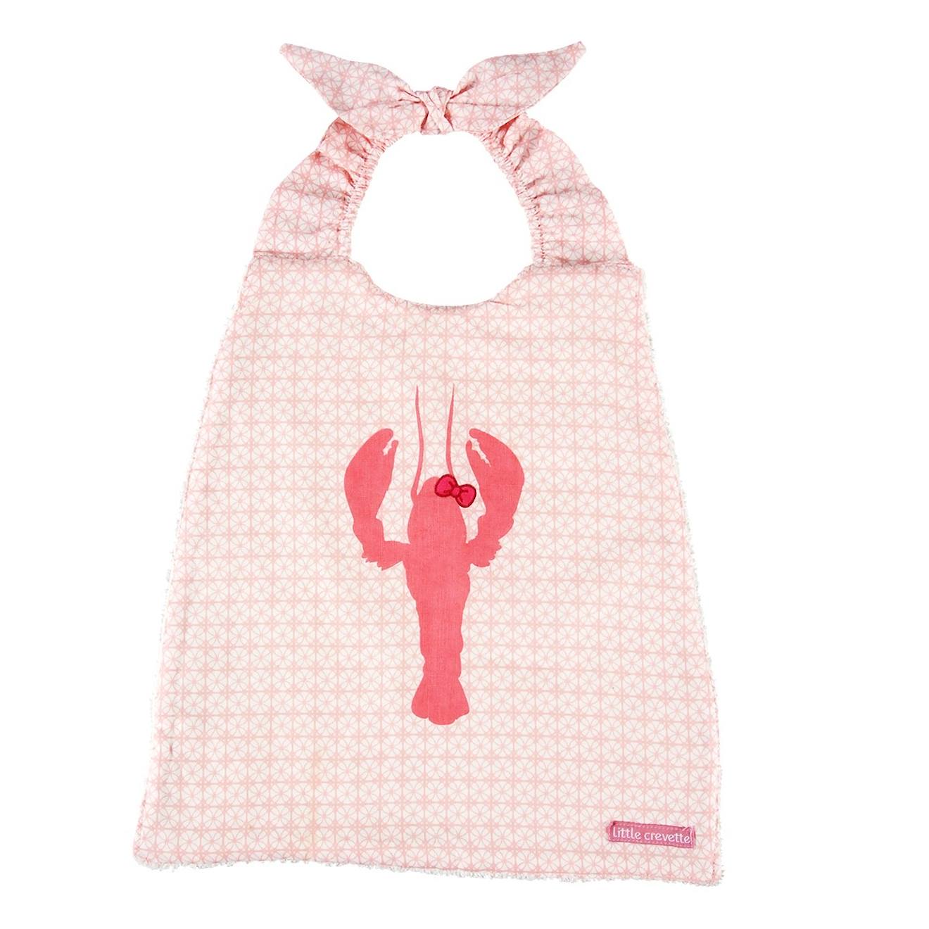 Bavoir Élastiqué Lin Homard Rose