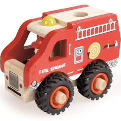 Jouet-Jeux d'imagination-Camion de pompiers en bois
