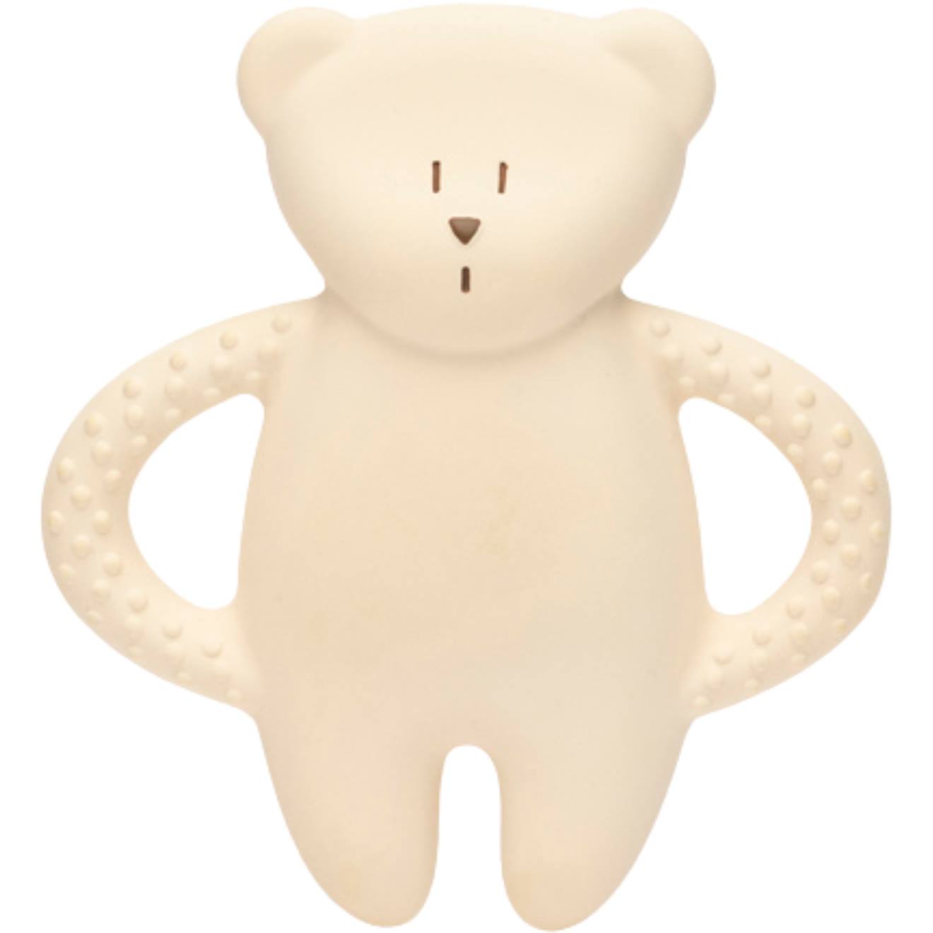 Ourson De Dentition En Caoutchouc Naturel Blanc Polaire