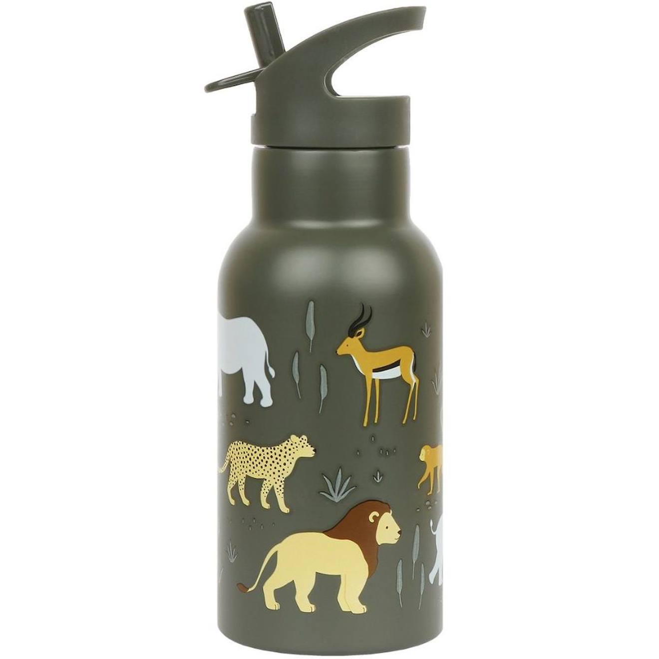 Gourde Isotherme Licorne Jaune, Noir, Gris