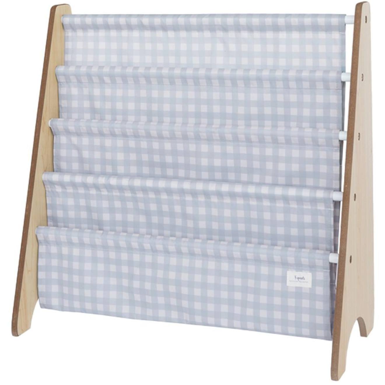 Bibliothèque En Tissu Bleu, Blanc